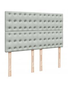 Giroletto a Molle con Materasso Grigio Chiaro 160x200cm Velluto 2