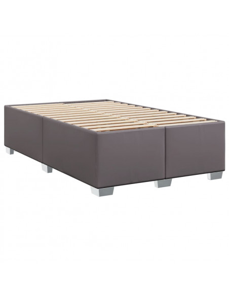 Giroletto a Molle con Materasso Grigio 120x190 cm in Similpelle