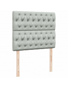 Giroletto a Molle con Materasso Grigio Chiaro 120x200cm Velluto 2