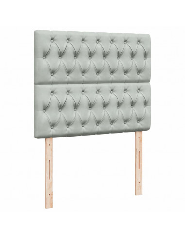 Giroletto a Molle con Materasso Grigio Chiaro 120x200cm Velluto