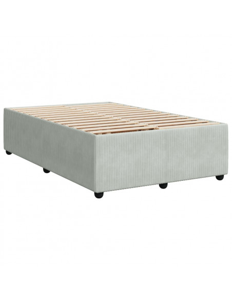 Giroletto a Molle con Materasso Grigio Chiaro 120x200cm Velluto