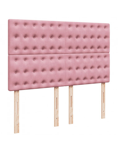 Giroletto a Molle con Materasso Rosa 140x200 cm in Velluto