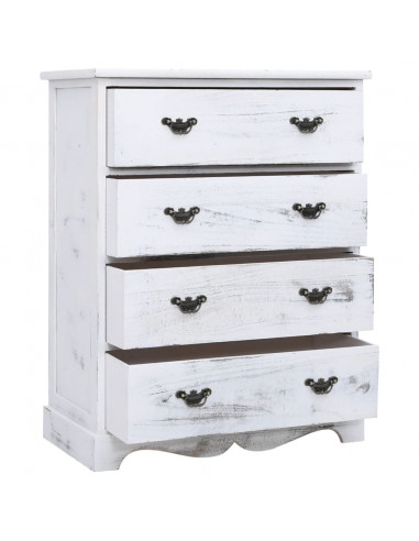 Cassettiera Bianca 60x30x75 cm in Legno