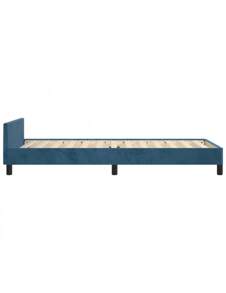 Giroletto con Testiera Blu Scuro 80x200 cm in Velluto