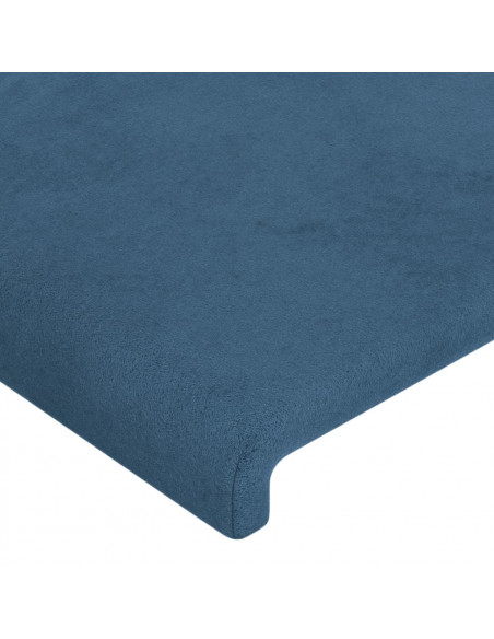 Giroletto con Testiera Blu Scuro 80x200 cm in Velluto