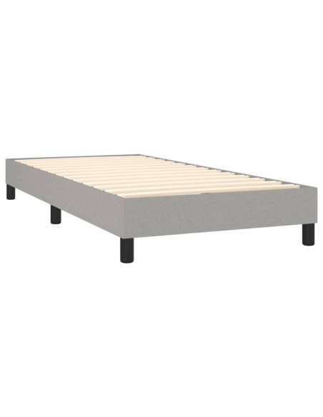 Letto a Molle Materasso e LED Grigio Chiaro 90x200 cm Tessuto