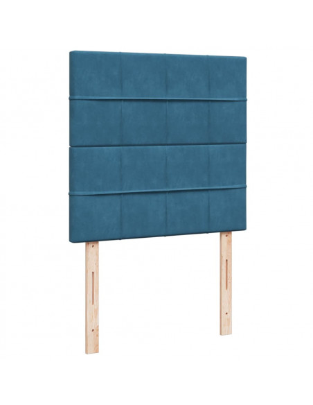 Giroletto a Molle con Materasso Blu 80x200 cm in Velluto