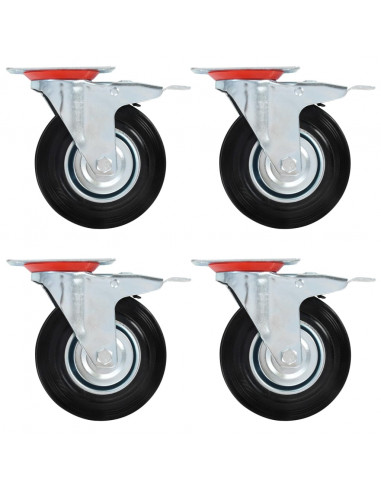 Ruote Girevoli con Doppio Freno 4 pz 125 mm