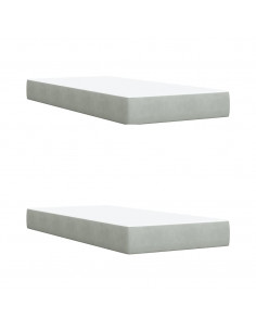 Giroletto a Molle con Materasso Grigio Chiaro 200x200cm Velluto 2