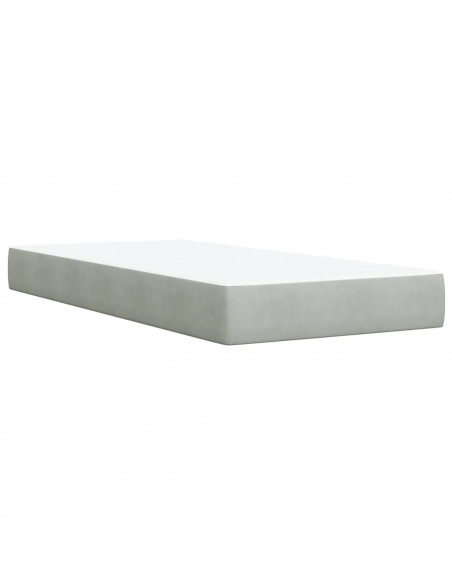 Giroletto a Molle con Materasso Grigio Chiaro 100x200cm Velluto