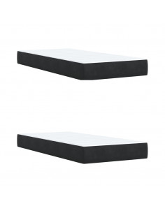 Giroletto a Molle con Materasso Nero 200x200 cm in Velluto 2