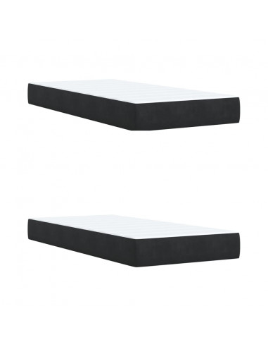 Giroletto a Molle con Materasso Nero 200x200 cm in Velluto