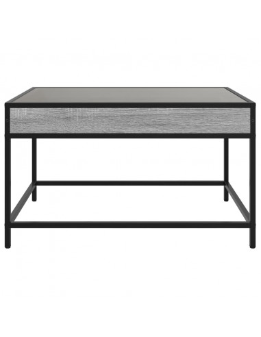 Tavolino da Salotto con LED Infinity Grigio Sonoma 70x50x41 cm