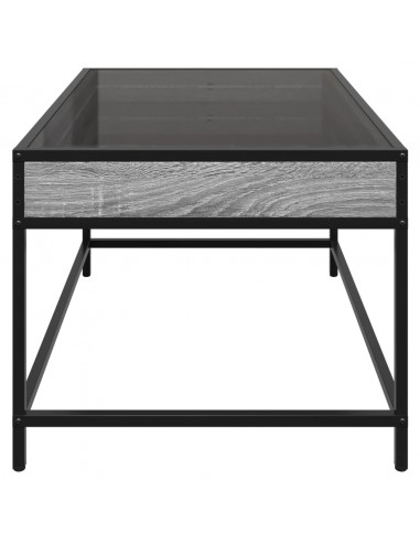 Tavolino da Salotto con LED Infinity Grigio Sonoma 70x50x41 cm