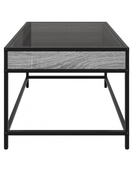 Tavolino da Salotto con LED Infinity Grigio Sonoma 70x50x41 cm