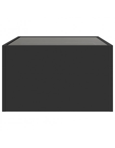 Tavolino da Salotto con LED Infinity Nero 70x50x30 cm