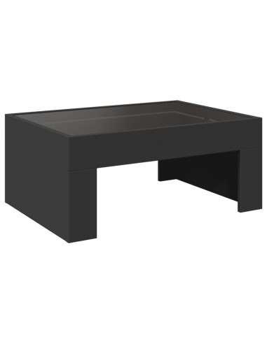 Tavolino da Salotto con LED Infinity Nero 70x50x30 cm