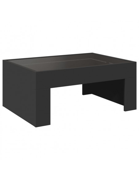 Tavolino da Salotto con LED Infinity Nero 70x50x30 cm