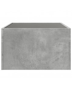 Tavolino da Salotto con LED Infinity Grigio Cemento 70x50x30 cm 2