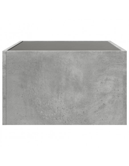 Tavolino da Salotto con LED Infinity Grigio Cemento 70x50x30 cm