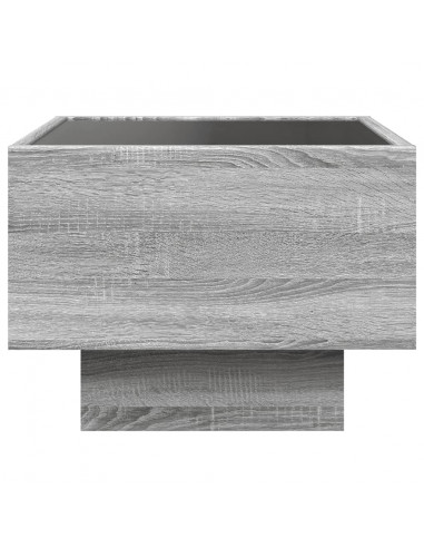 Tavolino con LED Grigio Sonoma 40x40x30 cm in Legno Multistrato
