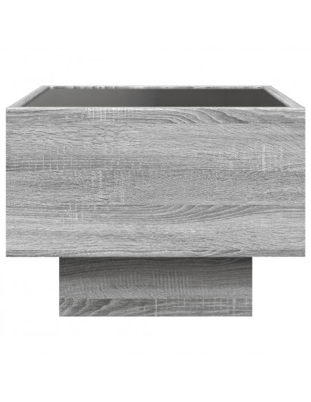 Tavolino con LED Grigio Sonoma 40x40x30 cm in Legno Multistrato