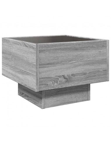 Tavolino con LED Grigio Sonoma 40x40x30 cm in Legno Multistrato