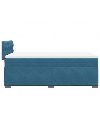 Giroletto a Molle con Materasso Blu 90x200 cm in Velluto