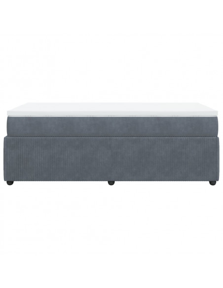 Giroletto a Molle con Materasso Grigio Scuro 90x190 cm Velluto