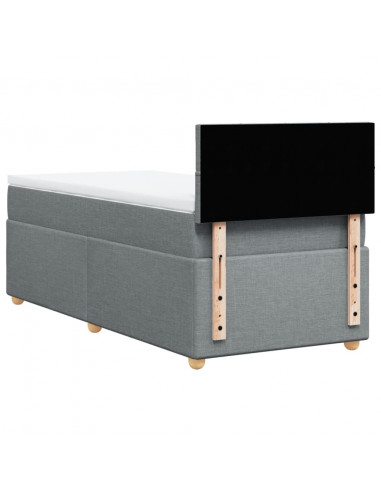 Giroletto a Molle con Materasso Grigio Chiaro 90x190 cm Tessuto