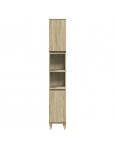 Armadietto da Bagno Rovere Sonoma 30x30x190cm Legno Multistrato