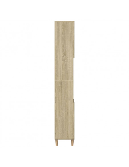 Armadietto da Bagno Rovere Sonoma 30x30x190cm Legno Multistrato