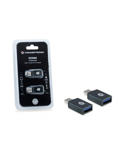 Conceptronic DONN03G adattatore per inversione del genere dei cavi USB 3.1 Gen 1 Type-C USB 3.1 Gen 1 Type-A Nero