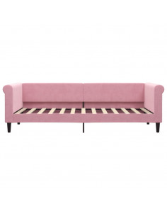 Divano Letto Estraibile con Cassetti Rosa 80x200 cm Velluto 2
