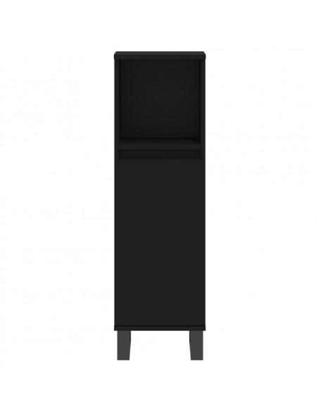 Set di Mobili da Bagno 3 pz Nero in Legno Multistrato