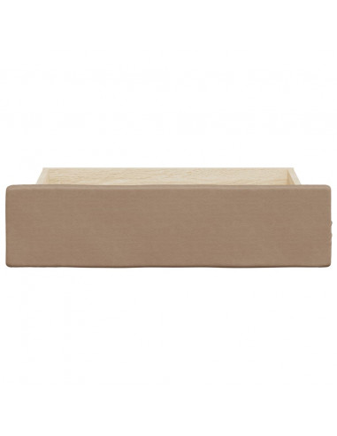 Cassetti da Letto 2pz Cappuccino Legno Multistrato e Similpelle