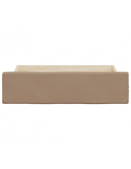 Cassetti da Letto 2pz Cappuccino Legno Multistrato e Similpelle