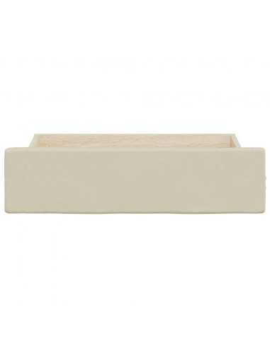Cassetti da Letto 2pz Crema in Legno Multistrato e Similpelle