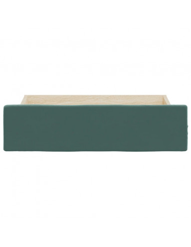 Cassetti da Letto 2pz Verde Scuro Legno Multistrato e Velluto