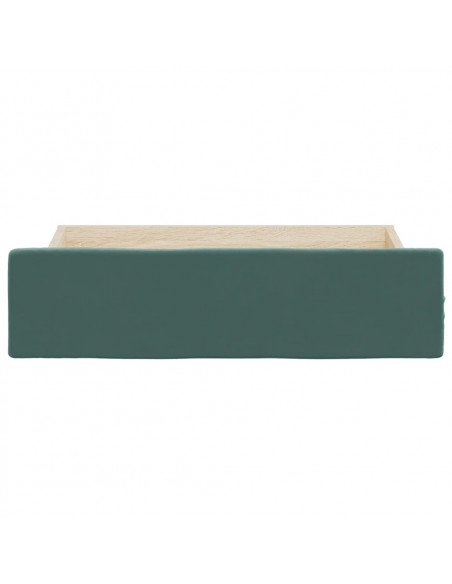 Cassetti da Letto 2pz Verde Scuro Legno Multistrato e Velluto