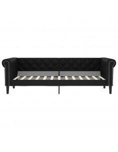 Divano Letto Estraibile con Cassetti Nero 90x200 cm Similpelle 2
