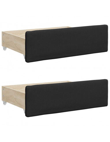 Divano Letto Estraibile con Cassetti Nero 90x200 cm Similpelle