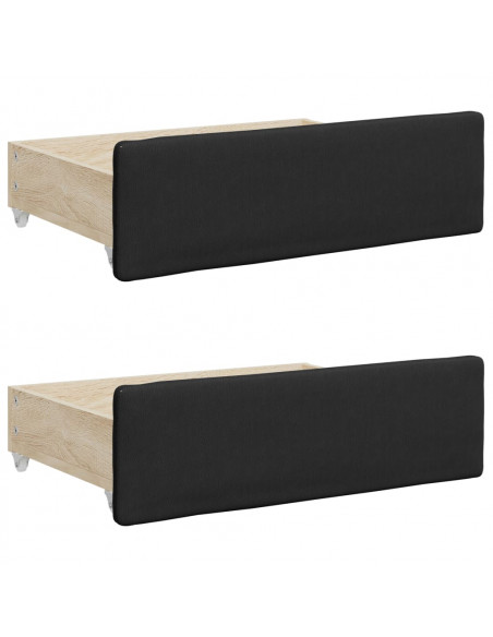 Divano Letto Estraibile con Cassetti Nero 90x200 cm Similpelle