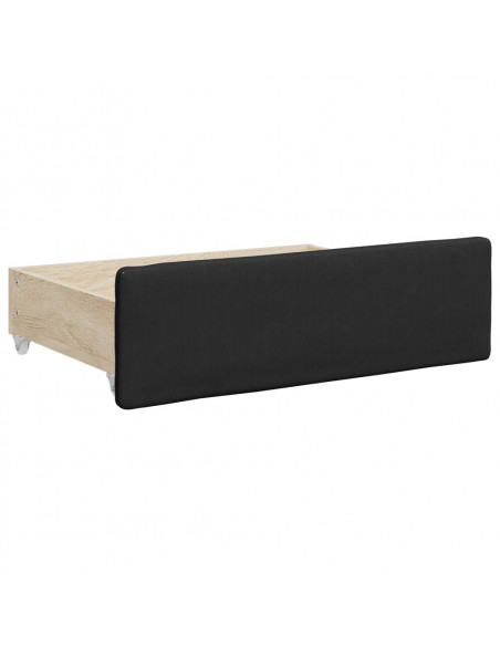 Divano Letto Estraibile con Cassetti Nero 90x200 cm Similpelle
