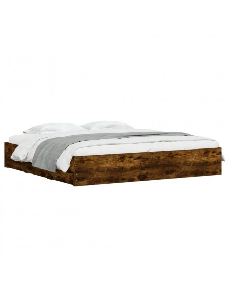 Giroletto con Cassetti Rovere Fumo 200x200 cm Legno Multistrato