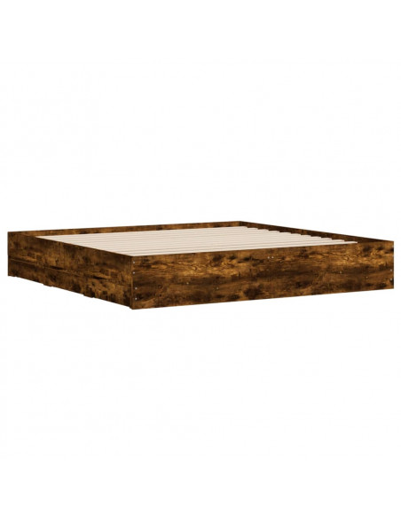Giroletto con Cassetti Rovere Fumo 200x200 cm Legno Multistrato
