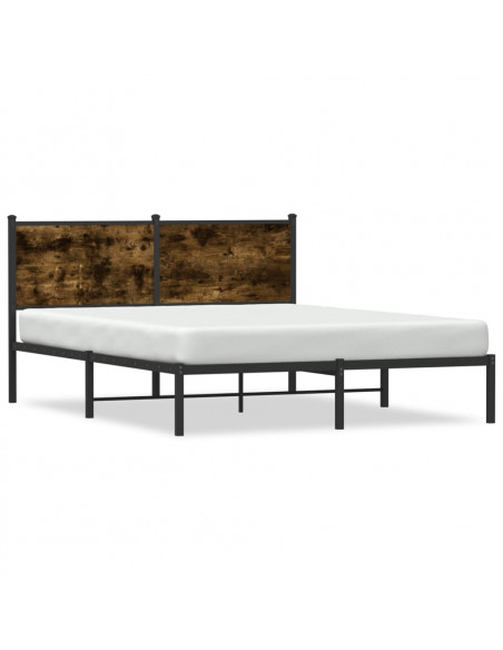 Giroletto con Testiera in Metallo Rovere Fumo 137x190 cm