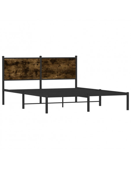 Giroletto con Testiera in Metallo Rovere Fumo 137x190 cm