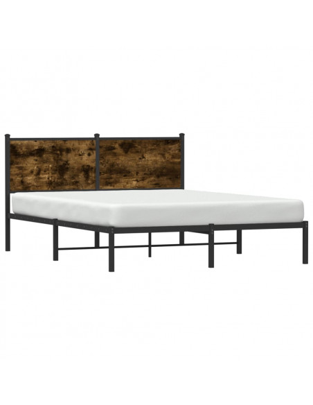 Giroletto con Testiera in Metallo Rovere Fumo 137x190 cm