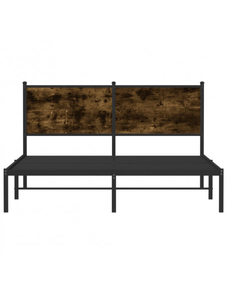 Giroletto con Testiera in Metallo Rovere Fumo 137x190 cm